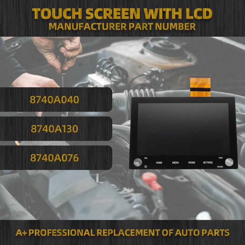 Dasbecan 8" Touch Digitizer LCD Screen with 2 knobs Compatible with 19-21 Mitsubishi Outlander Sport Mitsubishi ASX Replaces 8740A040 8740A130 8740A076 Glass - Image 2